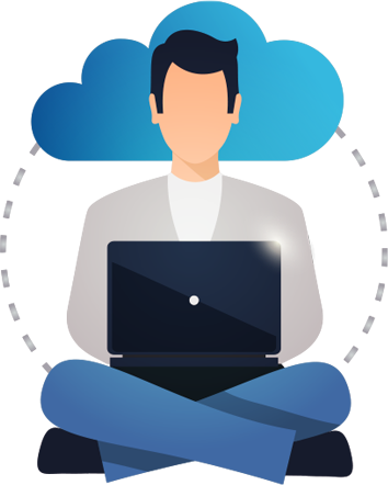 image showing a cartoon person with a computer